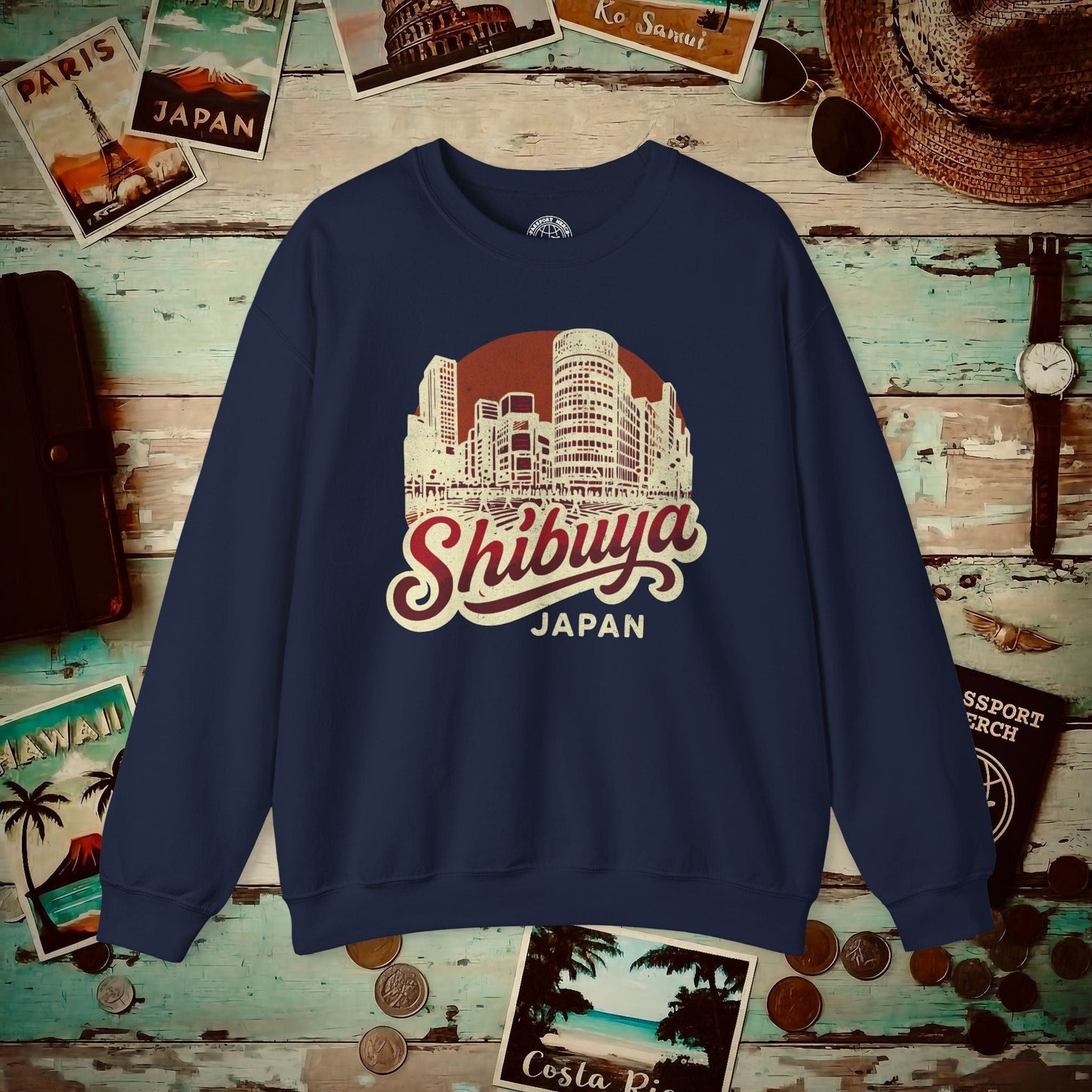 Shibuya, Japan - 80's Vintage Crewneck Navy / S