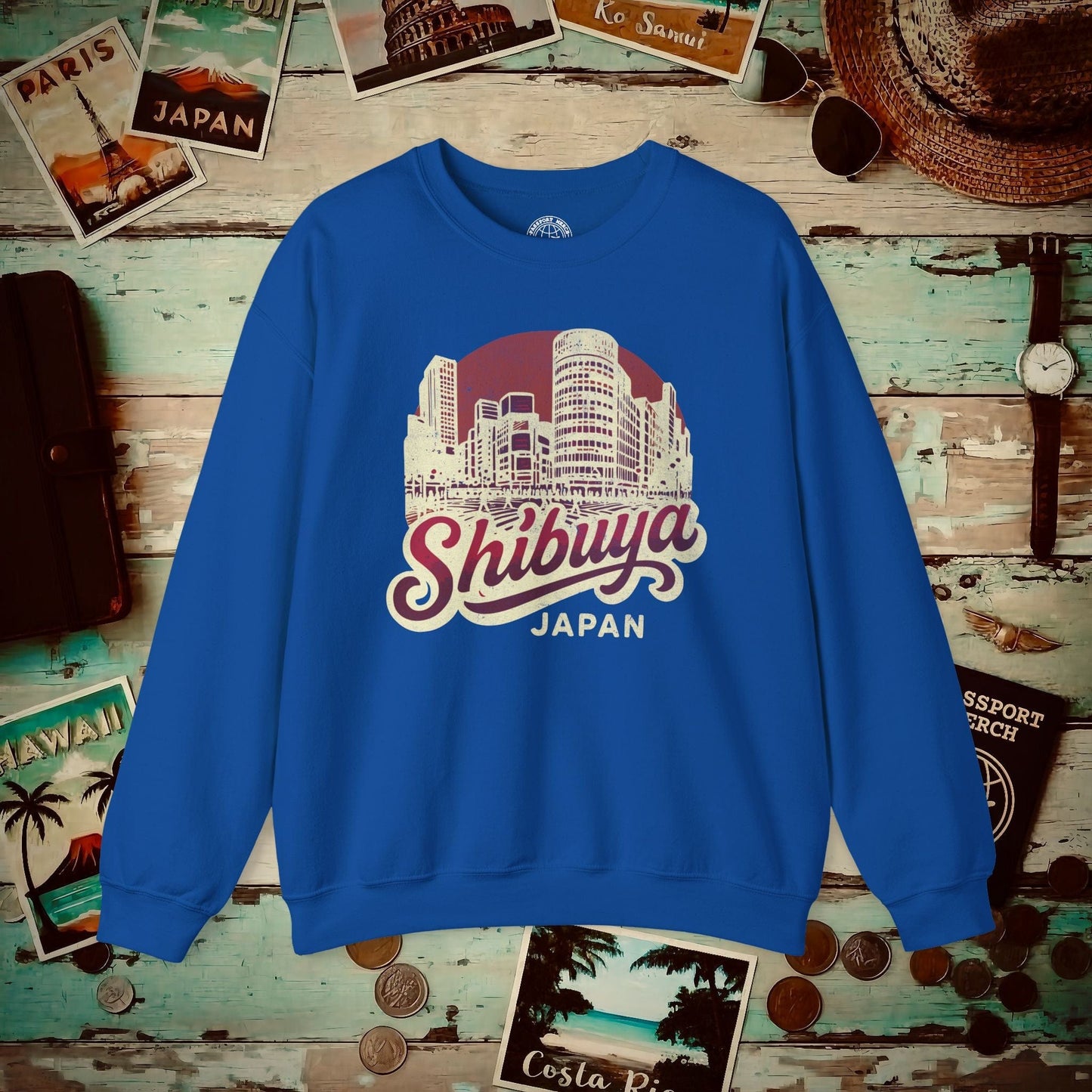 Shibuya, Japan - 80's Vintage Crewneck Royal / S