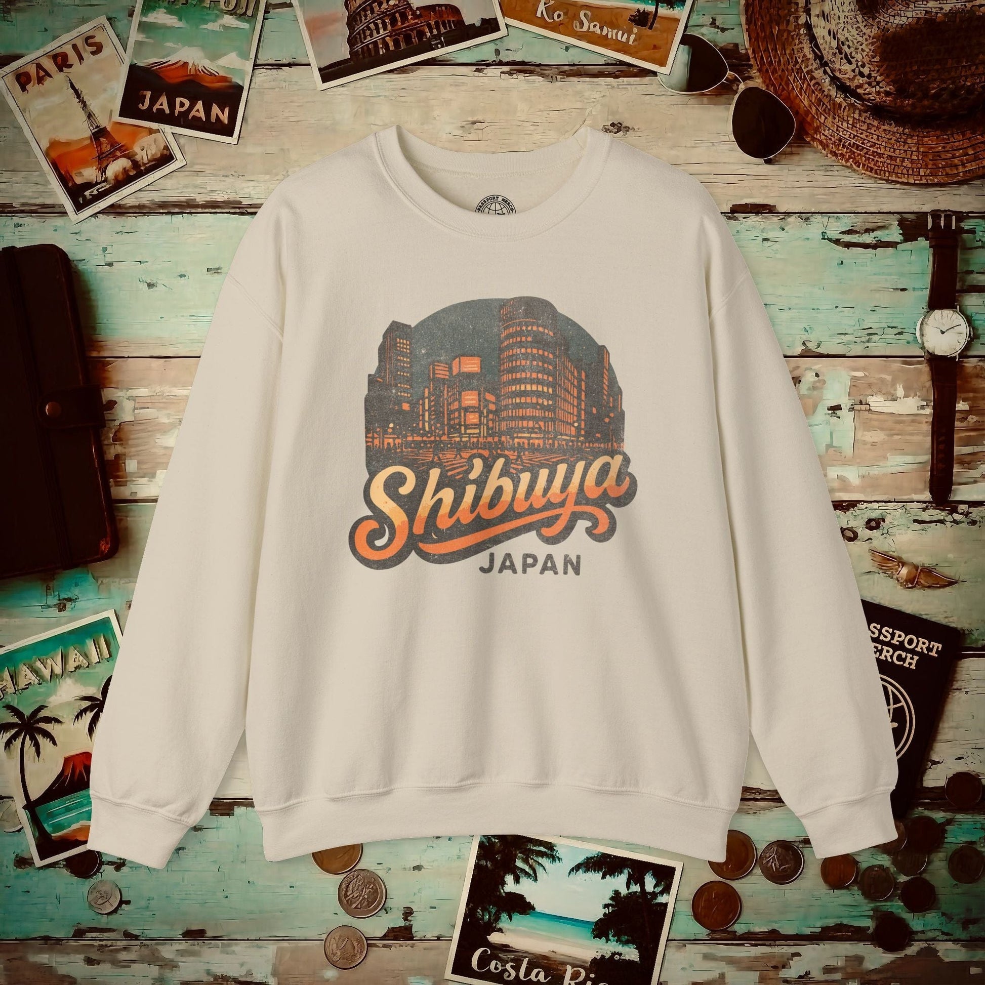 Shibuya, Japan - 80's Vintage Crewneck Sand / S