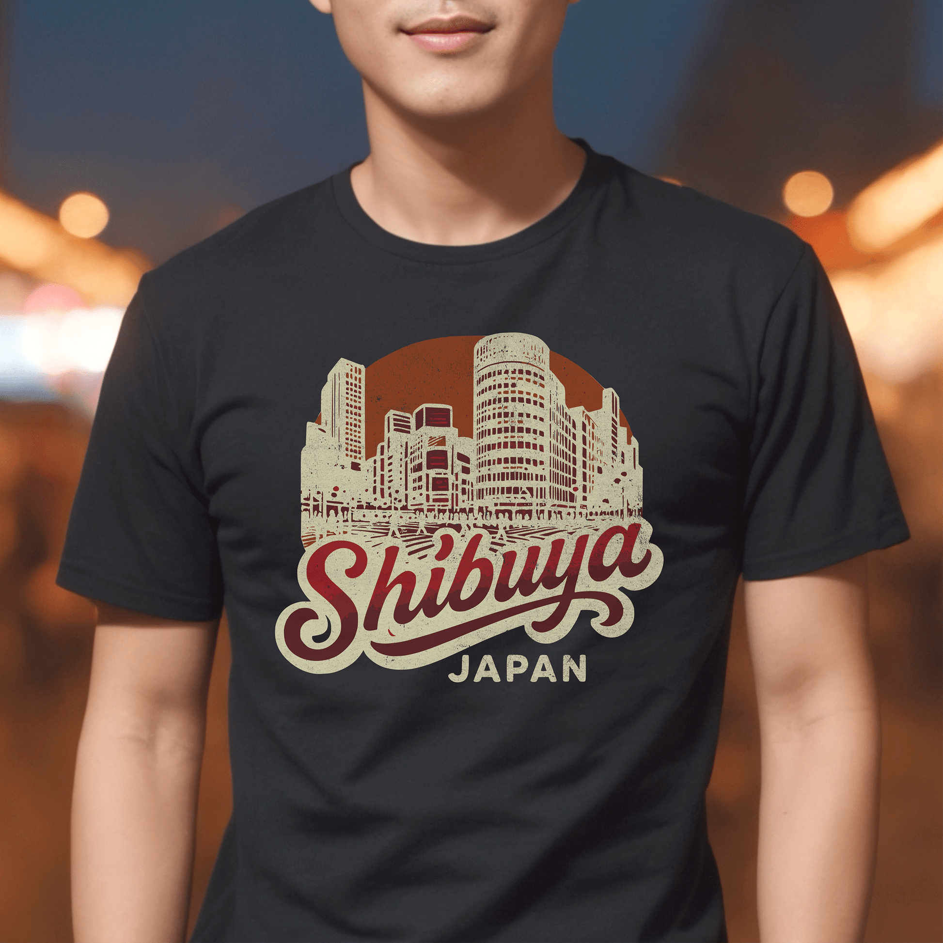 Shibuya, Japan - 80's Vintage T-Shirt Black / S