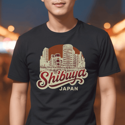 Shibuya, Japan - 80's Vintage T-Shirt Black / S