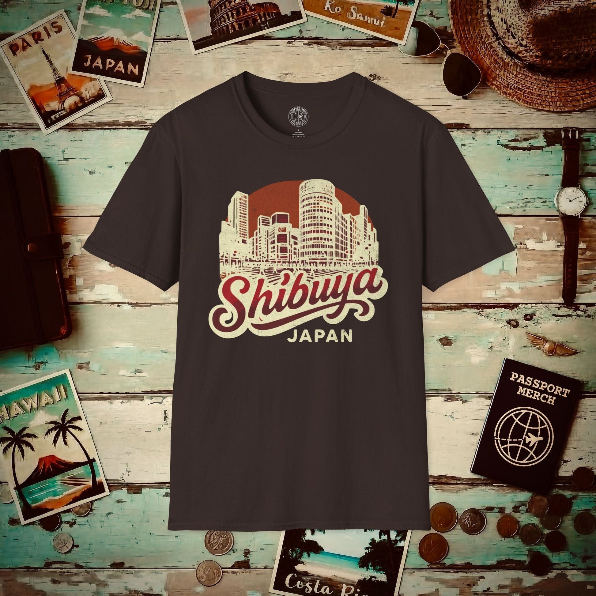 Shibuya, Japan - 80's Vintage T-Shirt Dark Chocolate / S