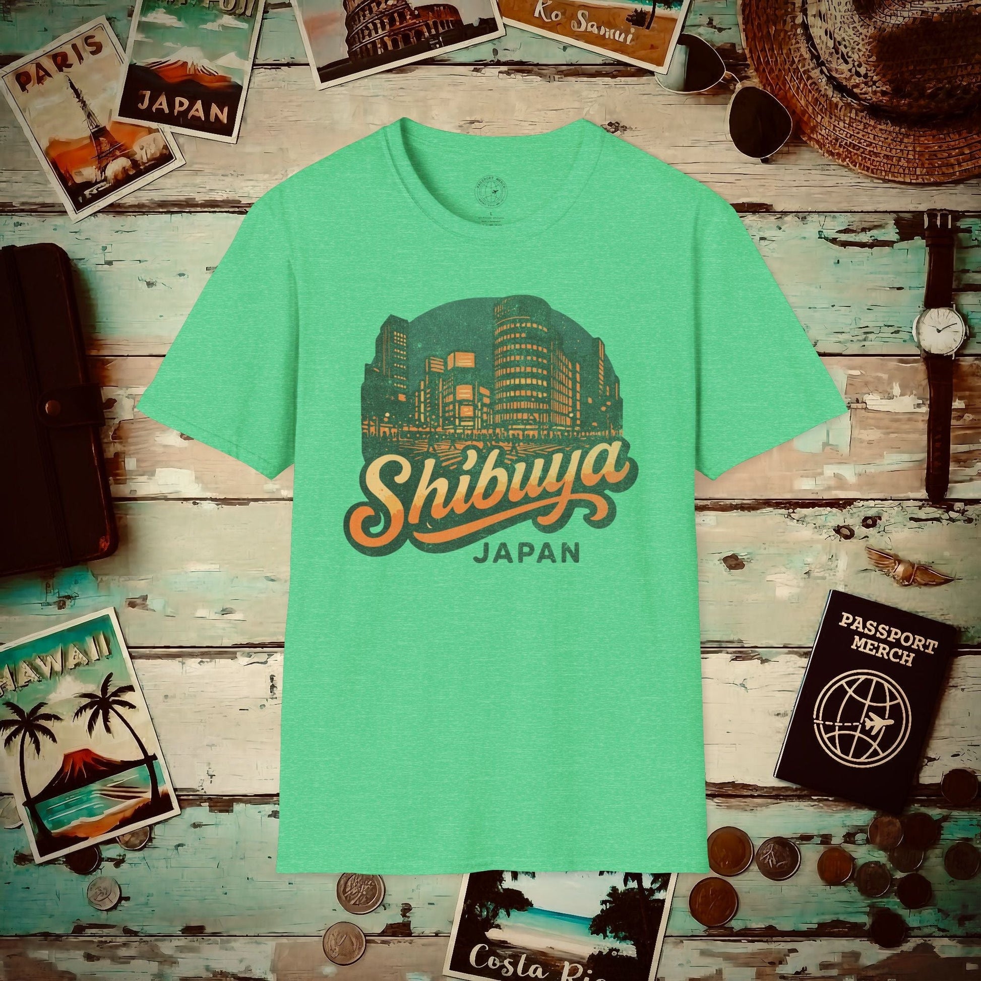 Shibuya, Japan - 80's Vintage T-Shirt Heather Irish Green / S