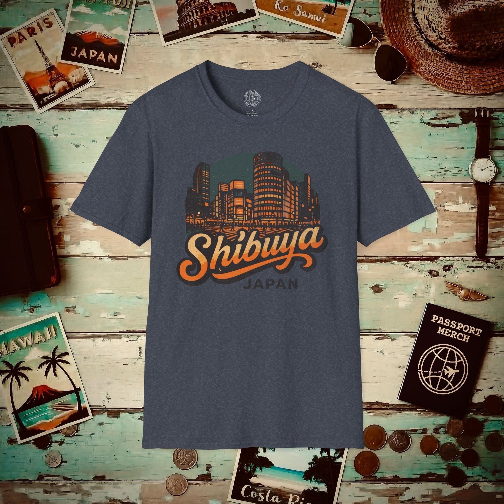 Shibuya, Japan - 80's Vintage T-Shirt Heather Navy / S