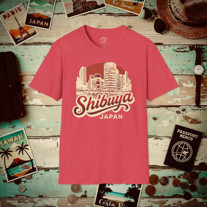 Shibuya, Japan - 80's Vintage T-Shirt Heather Red / S