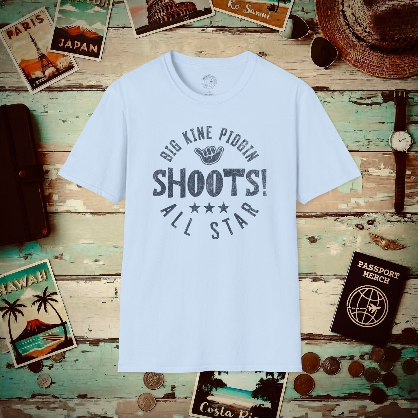 Shoots! (Pidgin All Star), Hawaii T-Shirt Light Blue / S