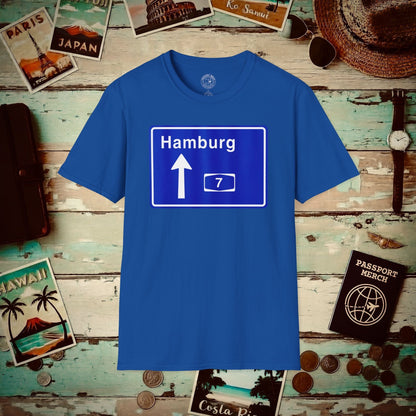 Signs of Wanderlust, Autobahn A7, Hamburg, Germany T-Shirt Royal / S