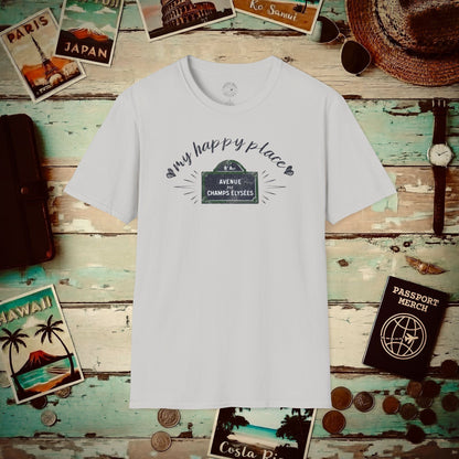 Signs of Wanderlust, Avenue des Champs-Élysées, Paris, France T-Shirt Ice Grey / S