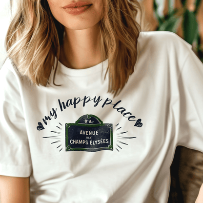 Signs of Wanderlust, Avenue des Champs-Élysées, Paris, France T-Shirt White / S