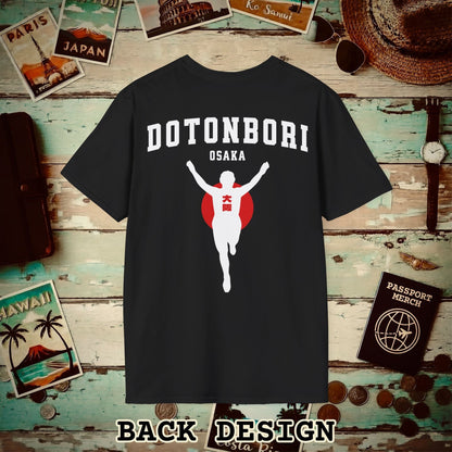 Signs of Wanderlust, Dotonbori, Osaka, Japan, Back Print T-Shirt Black / S