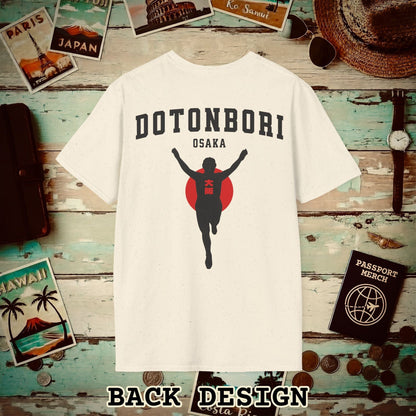Signs of Wanderlust, Dotonbori, Osaka, Japan, Back Print T-Shirt Natural / S