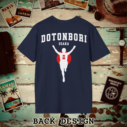 Signs of Wanderlust, Dotonbori, Osaka, Japan, Back Print T-Shirt Navy / S
