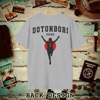Signs of Wanderlust, Dotonbori, Osaka, Japan, Back Print T-Shirt Sport Grey / S