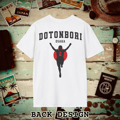 Signs of Wanderlust, Dotonbori, Osaka, Japan, Back Print T-Shirt White / S