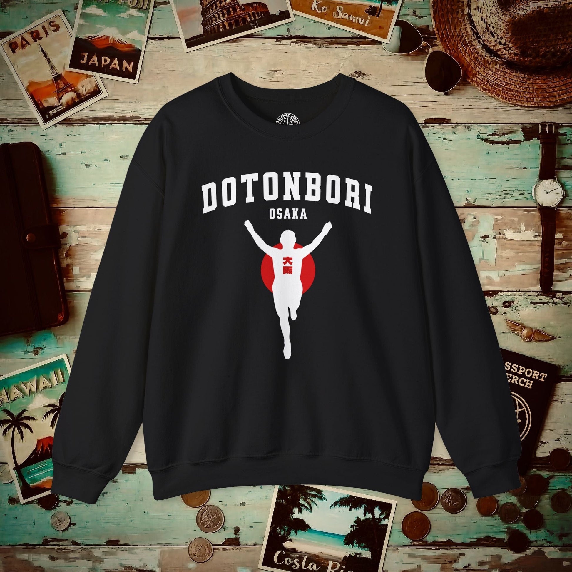 Signs of Wanderlust, Dotonbori, Osaka, Japan HND Crewneck Black / S