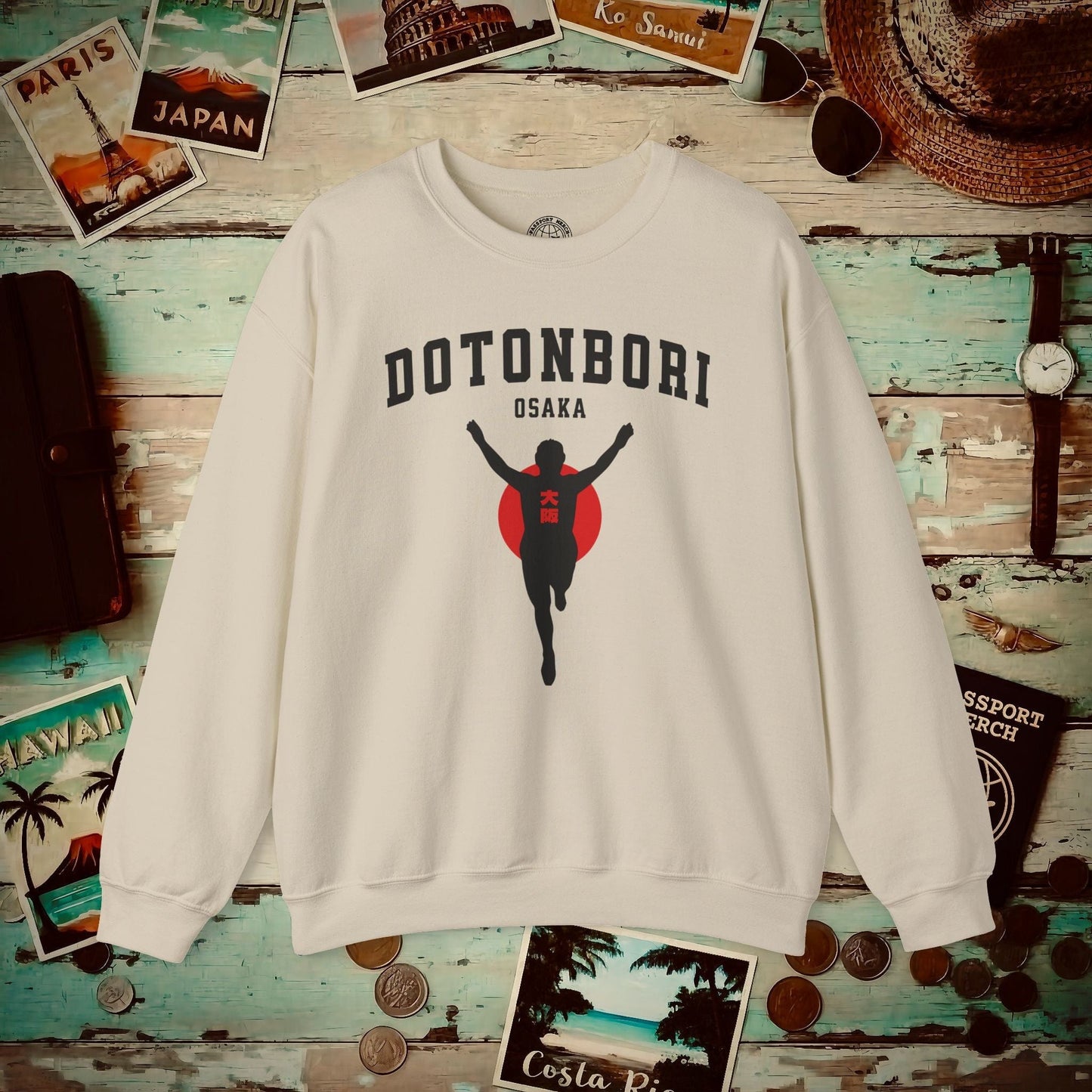 Signs of Wanderlust, Dotonbori, Osaka, Japan HND Crewneck Sand / S