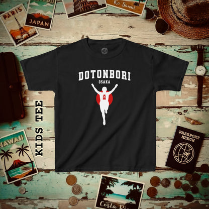 Signs of Wanderlust, Dotonbori, Osaka, Japan Kids Tee Black / XS