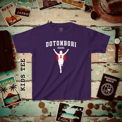 Signs of Wanderlust, Dotonbori, Osaka, Japan Kids Tee Purple / XS