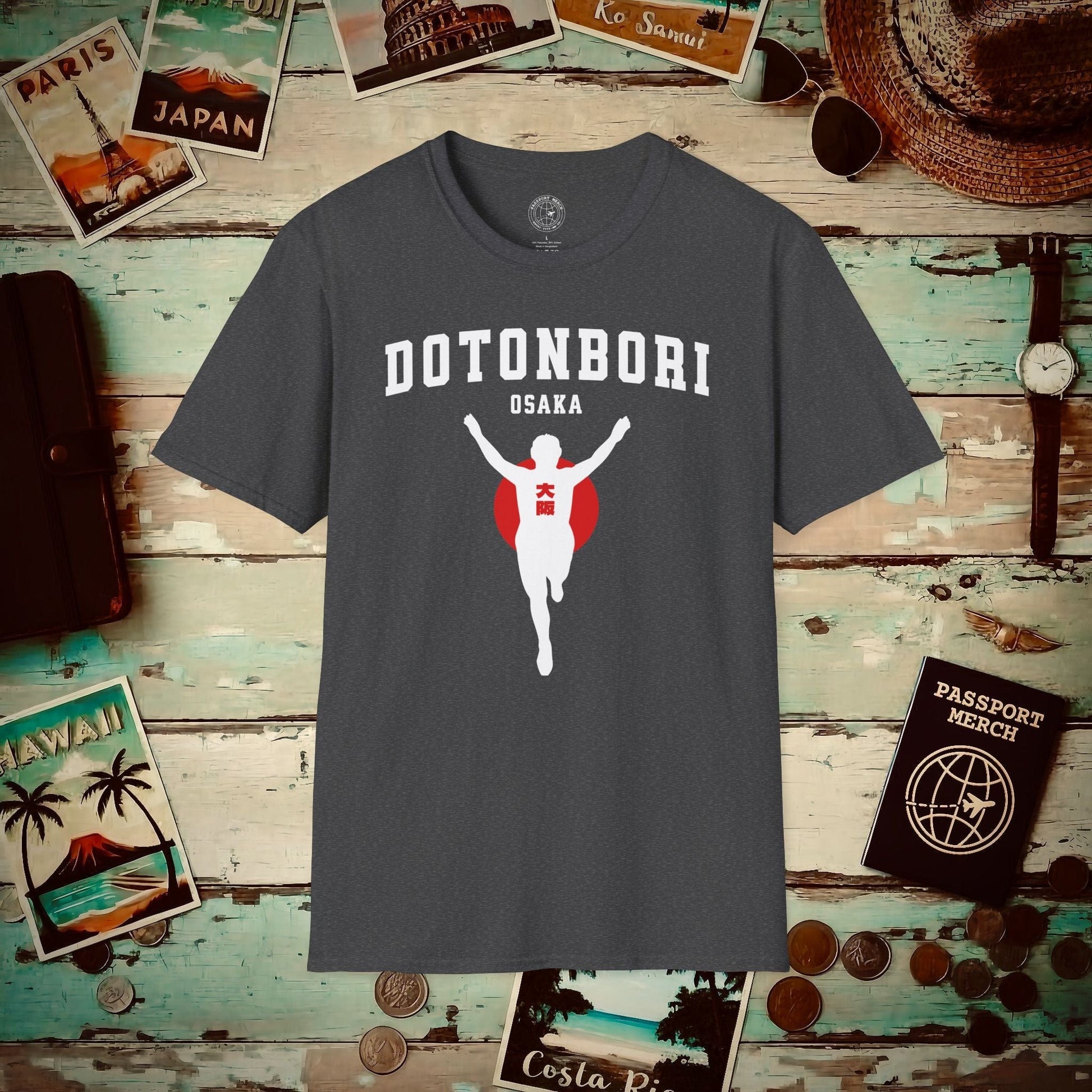 Signs of Wanderlust, Dotonbori, Osaka, Japan T-Shirt Dark Heather / S