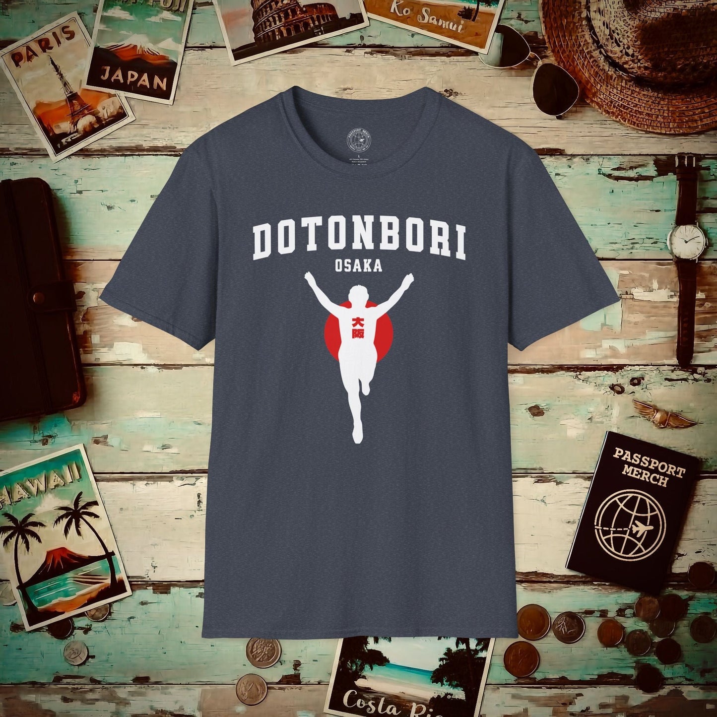 Signs of Wanderlust, Dotonbori, Osaka, Japan T-Shirt Heather Navy / S