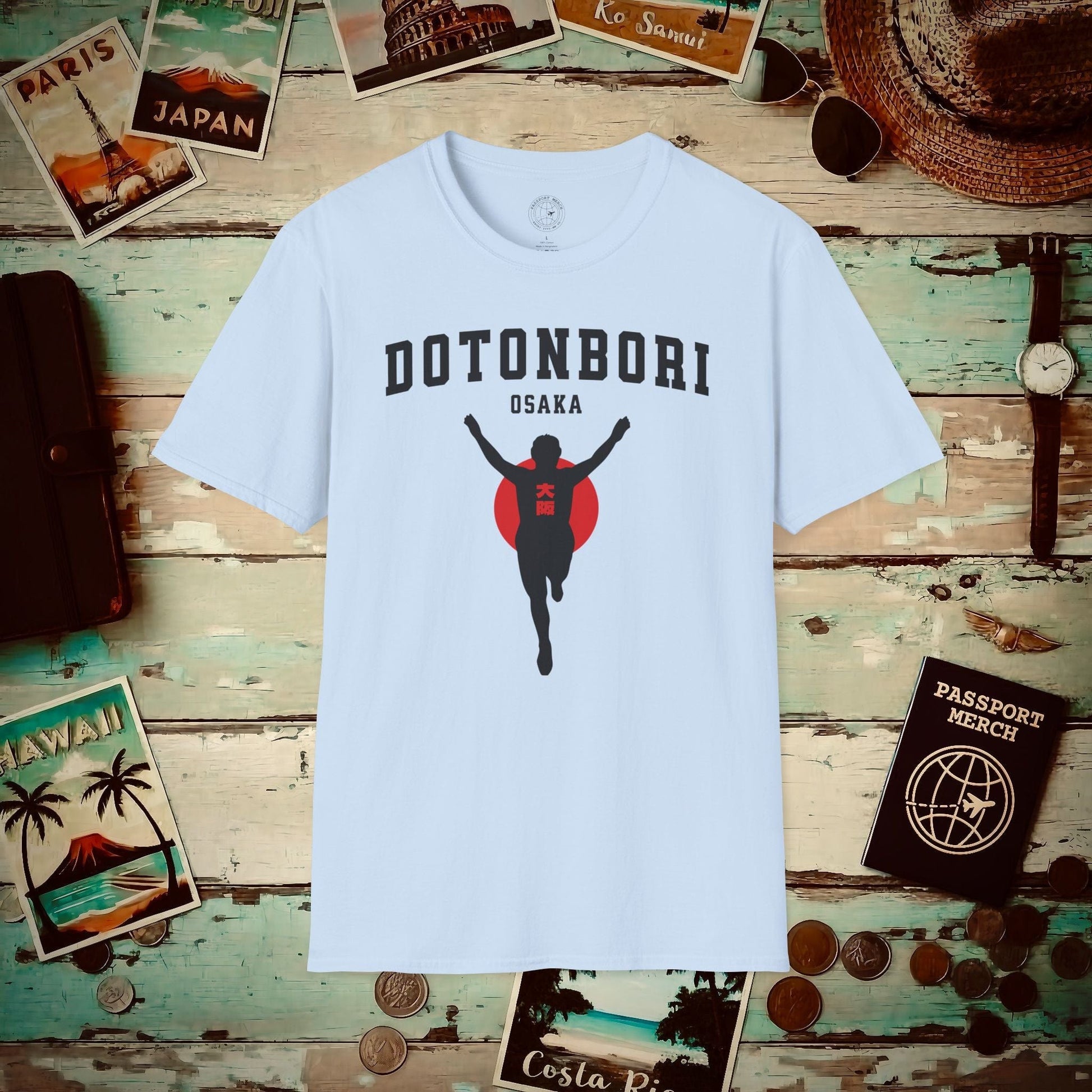 Signs of Wanderlust, Dotonbori, Osaka, Japan T-Shirt Light Blue / S