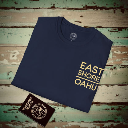 Signs of Wanderlust, East Shore, Oahu, Hawaii, Back Print T-Shirt Navy / S