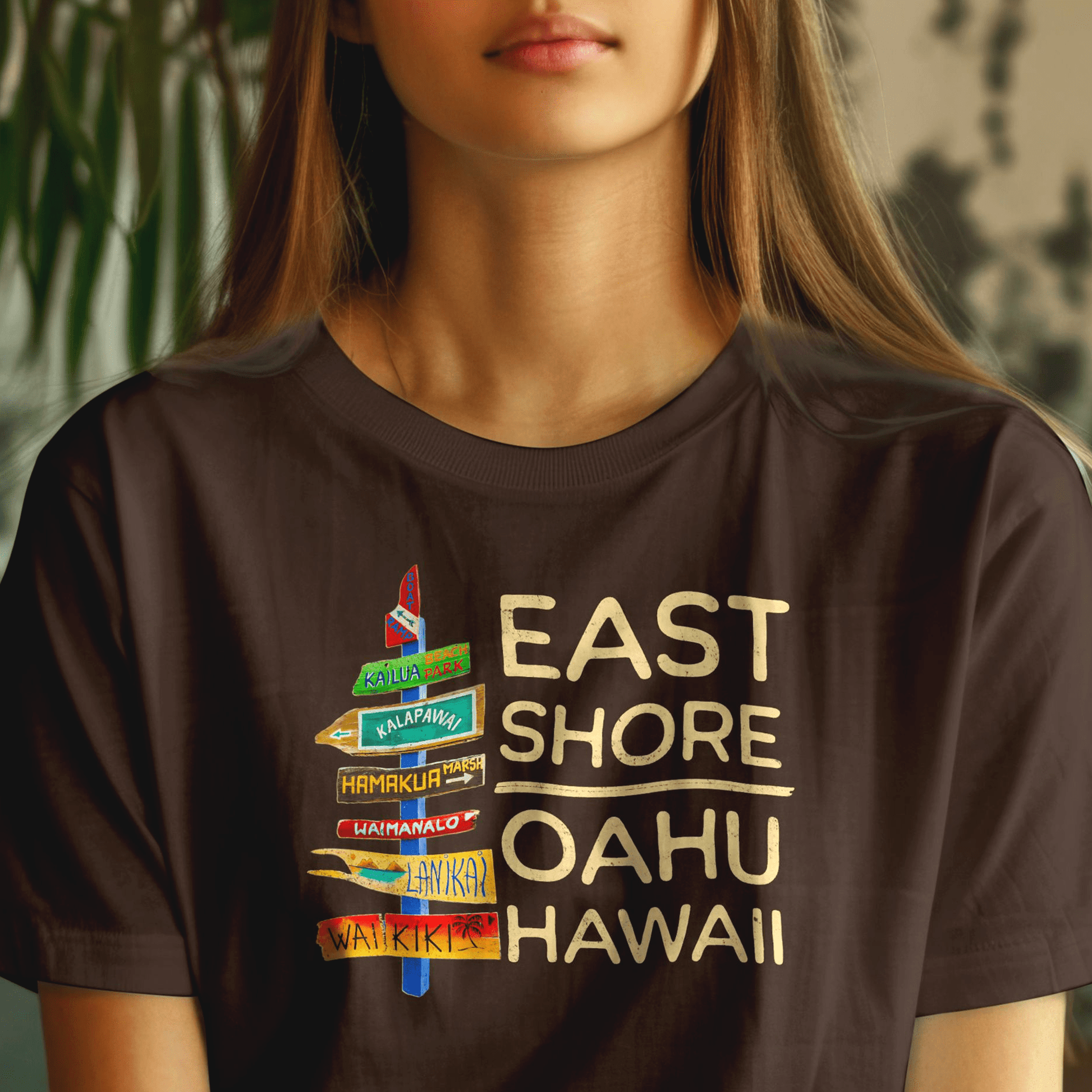 Signs of Wanderlust, East Shore, Oahu, Hawaii T-Shirt Dark Chocolate / S