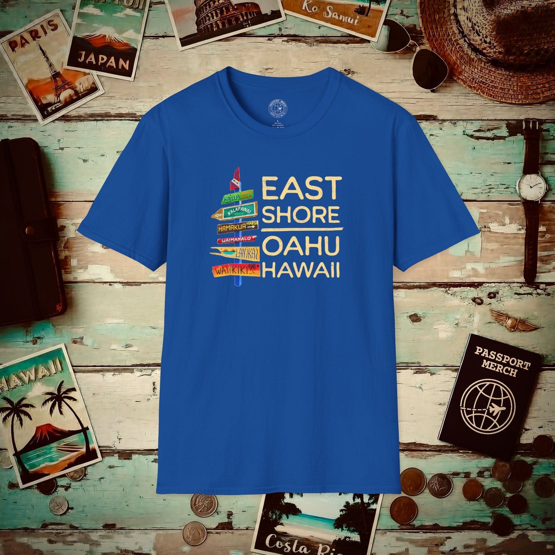 Signs of Wanderlust, East Shore, Oahu, Hawaii T-Shirt Royal / S
