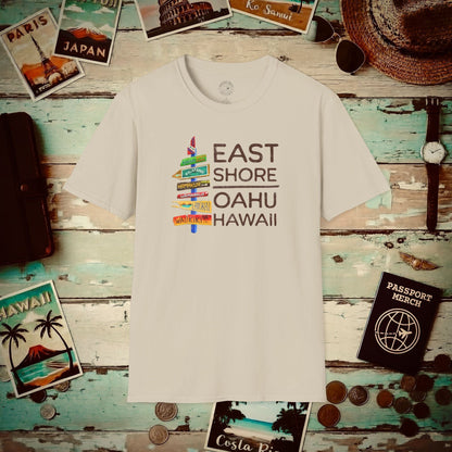 Signs of Wanderlust, East Shore, Oahu, Hawaii T-Shirt Sand / S