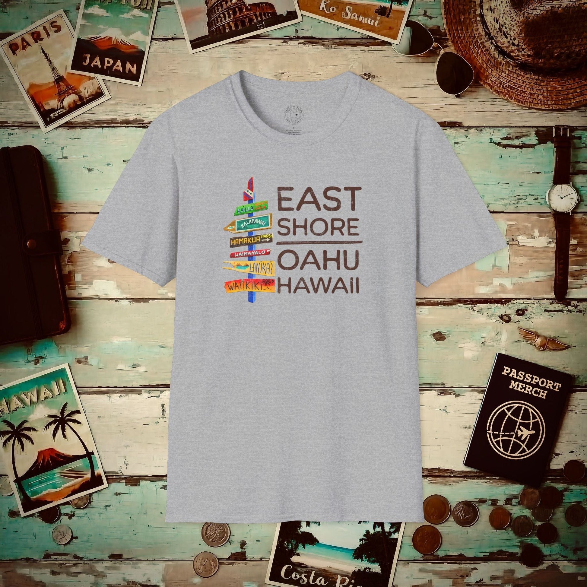 Signs of Wanderlust, East Shore, Oahu, Hawaii T-Shirt Sport Grey / S