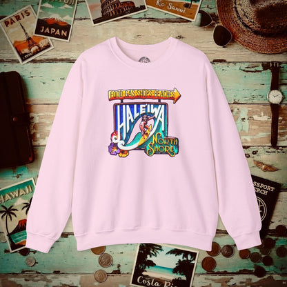 Signs of Wanderlust, Hale'iwa (South) Oahu, Hawaii Crewneck Light Pink / S