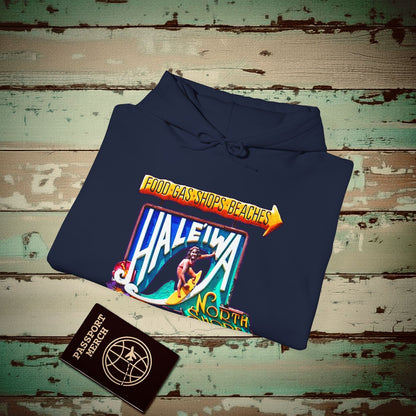 Signs of Wanderlust, Hale'iwa (South) Oahu, Hawaii Hoodie Navy / S