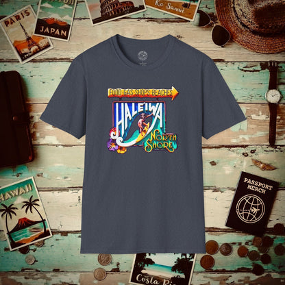 Signs of Wanderlust, Hale'iwa (South) Oahu, Hawaii T-Shirt Heather Navy / S