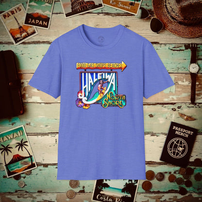 Signs of Wanderlust, Hale'iwa (South) Oahu, Hawaii T-Shirt Heather Royal / S