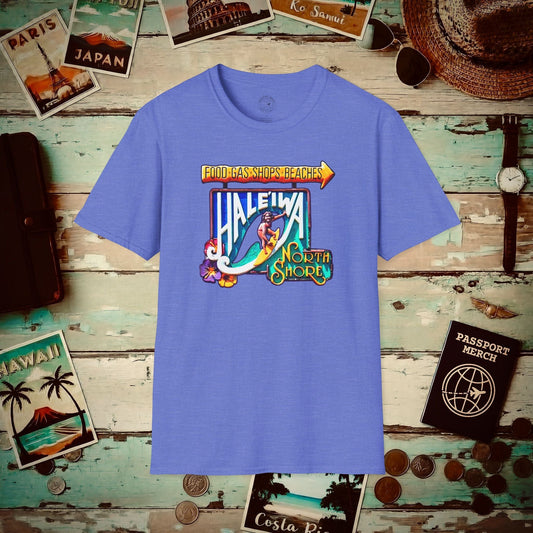 Signs of Wanderlust, Hale'iwa (South) Oahu, Hawaii T-Shirt Heather Royal / S