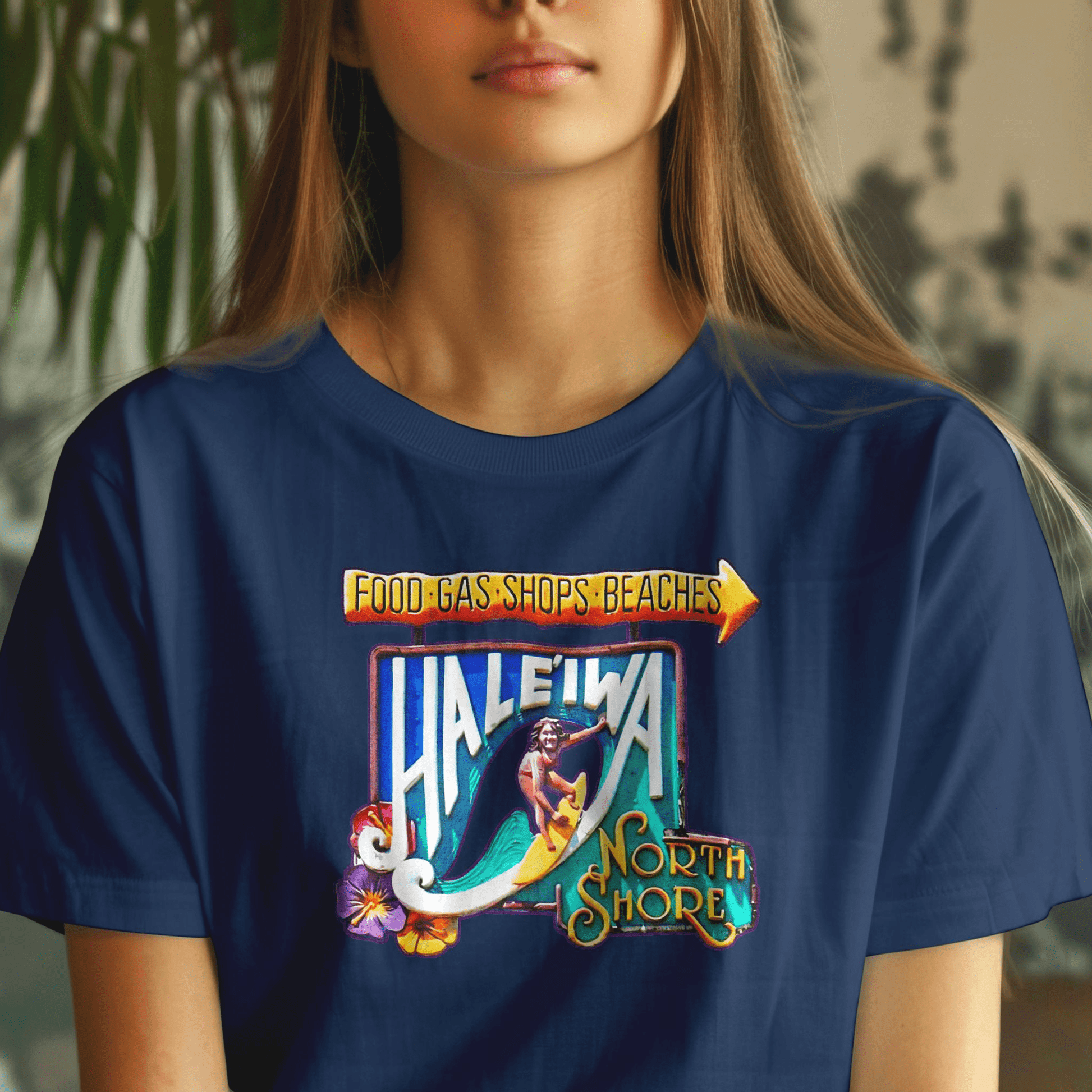 Signs of Wanderlust, Hale'iwa (South) Oahu, Hawaii T-Shirt Navy / S