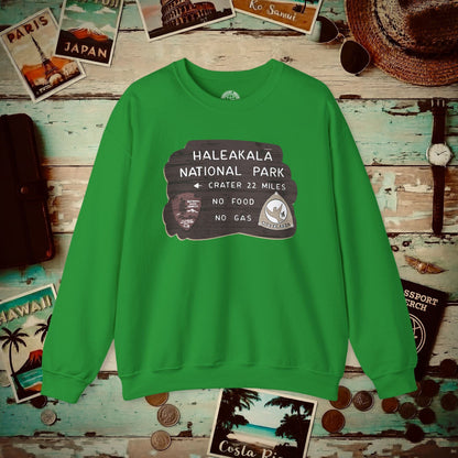 Signs of Wanderlust, Haleakala, Maui, Hawaii Crewneck Irish Green / S