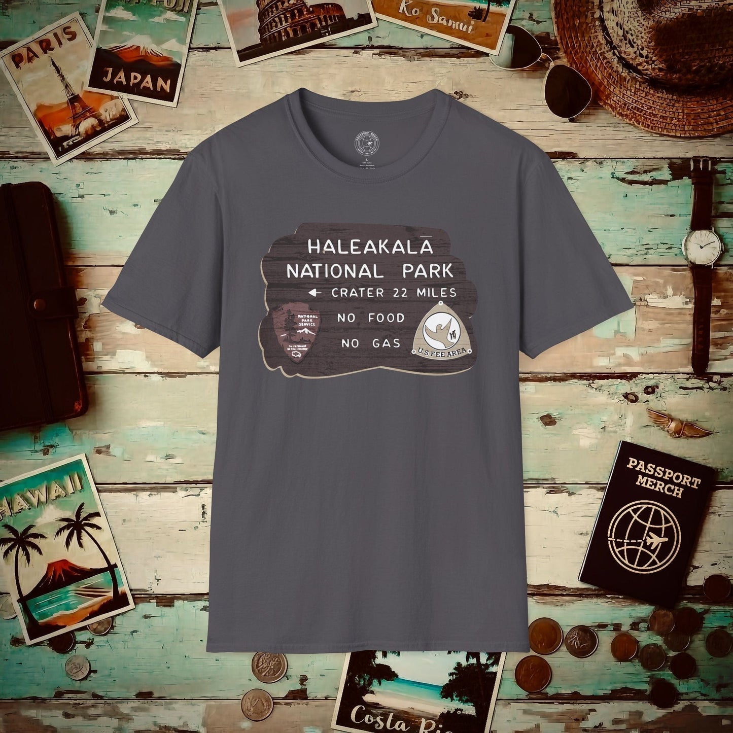 Signs of Wanderlust, Haleakala, Maui, Hawaii T-Shirt Charcoal / S