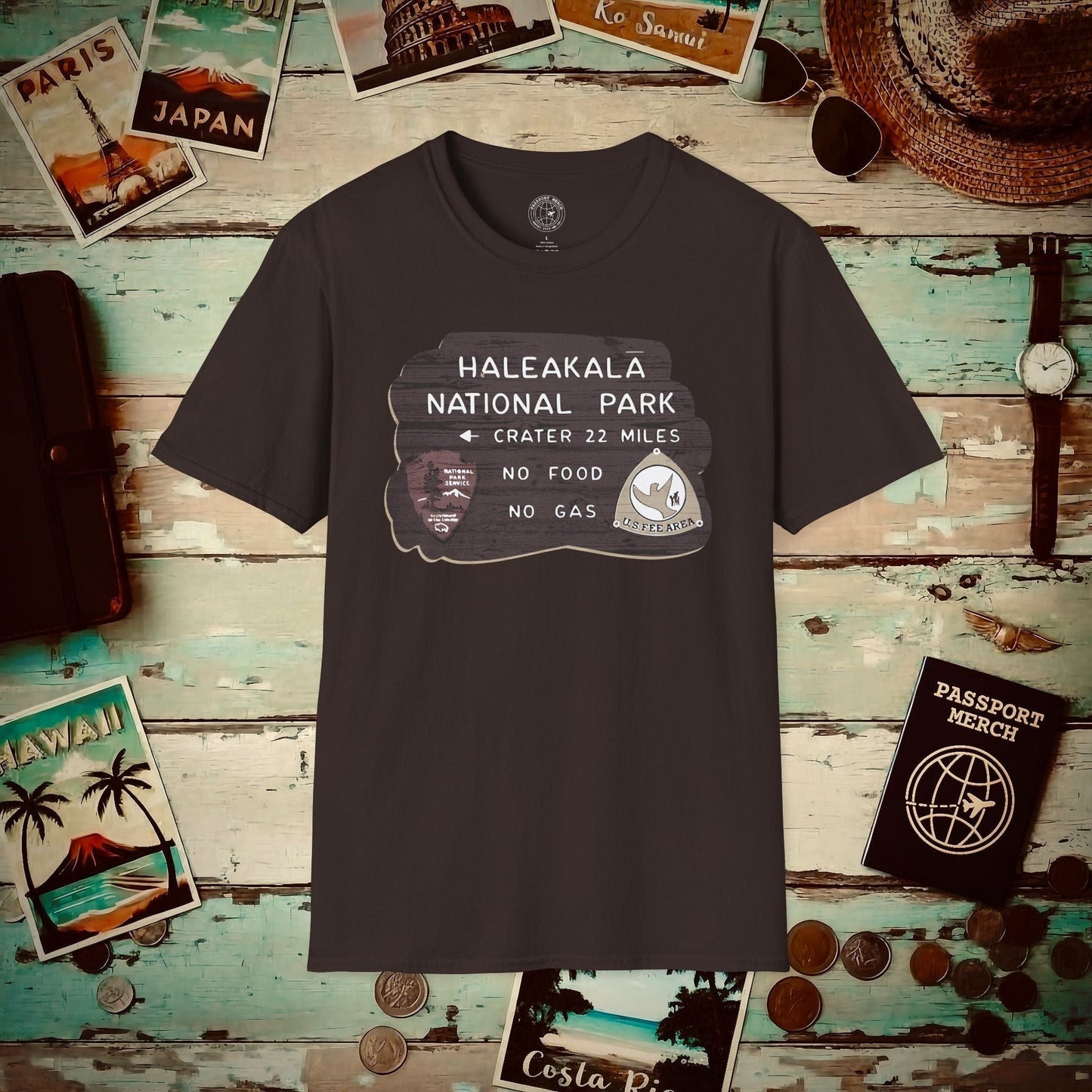 Signs of Wanderlust, Haleakala, Maui, Hawaii T-Shirt Dark Chocolate / S