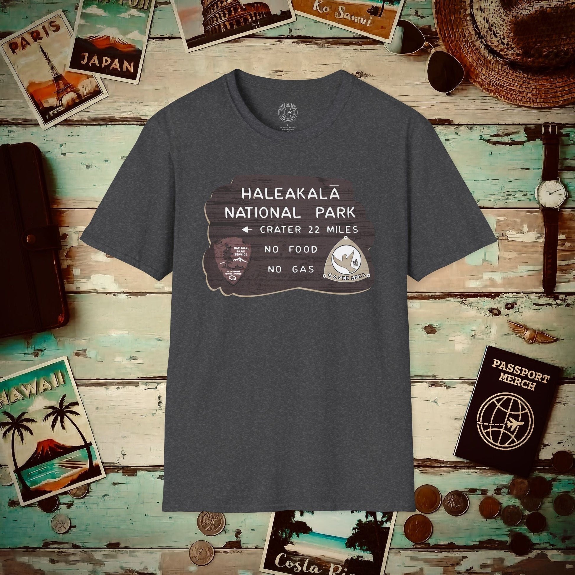 Signs of Wanderlust, Haleakala, Maui, Hawaii T-Shirt Dark Heather / S