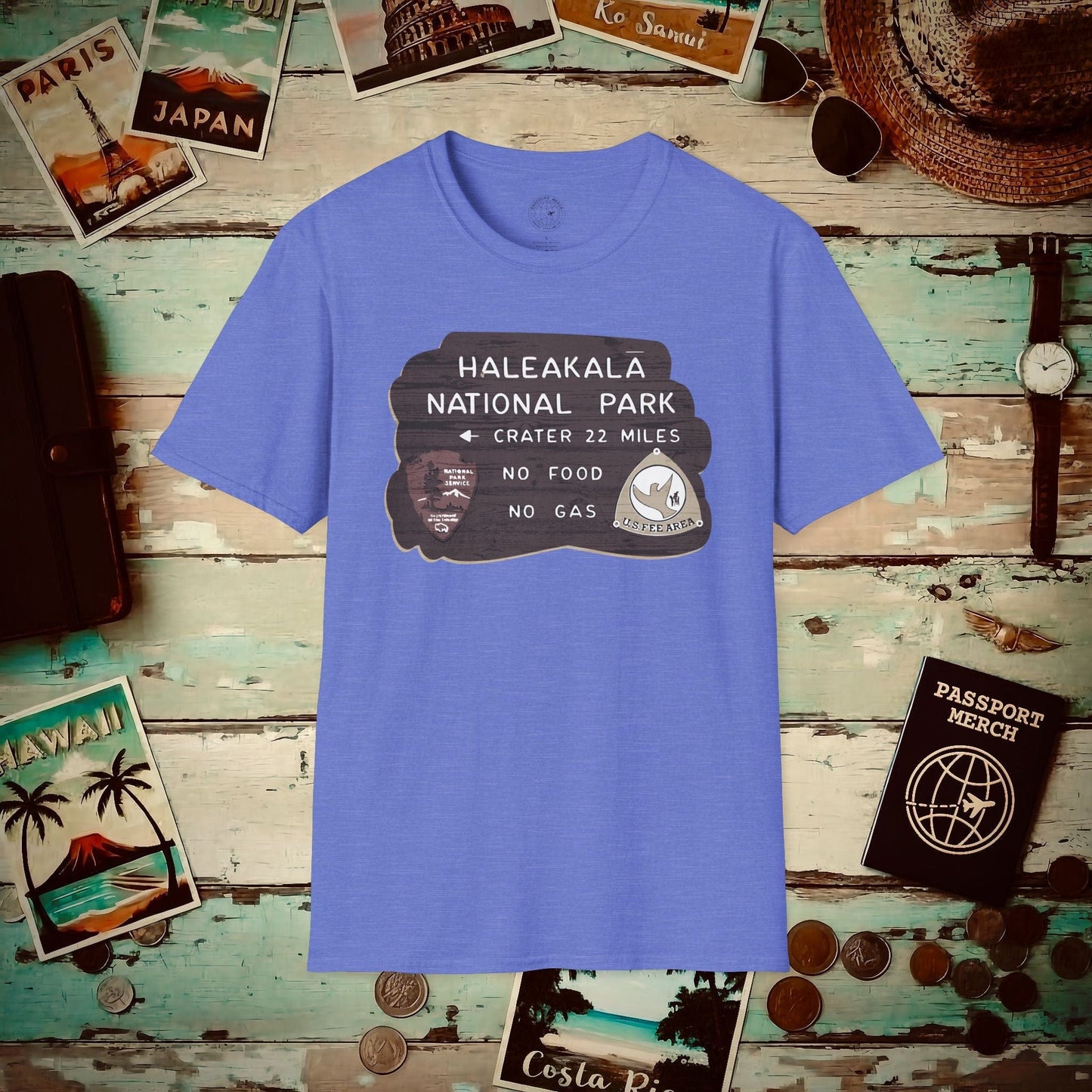 Signs of Wanderlust, Haleakala, Maui, Hawaii T-Shirt Heather Royal / S