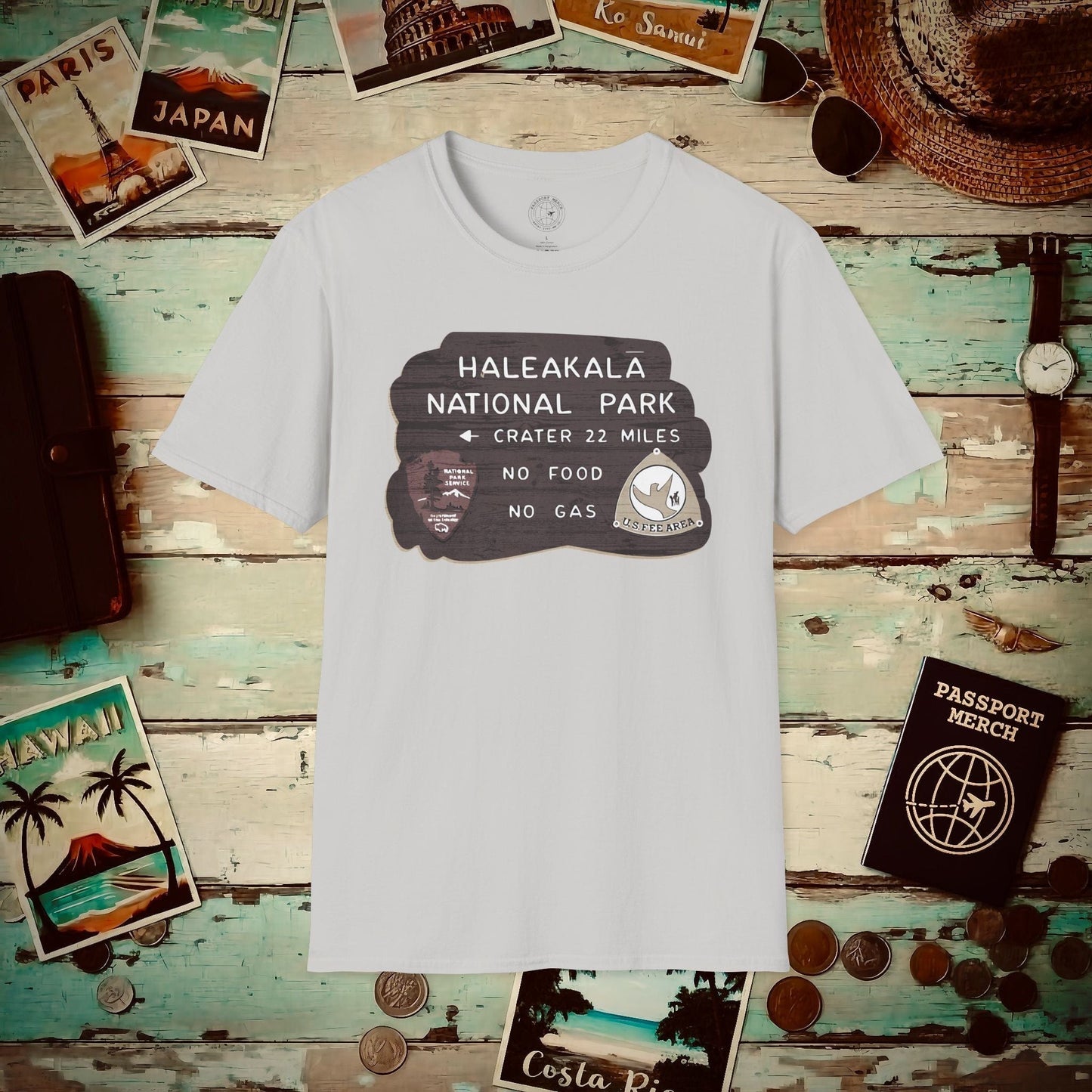 Signs of Wanderlust, Haleakala, Maui, Hawaii T-Shirt Ice Grey / S