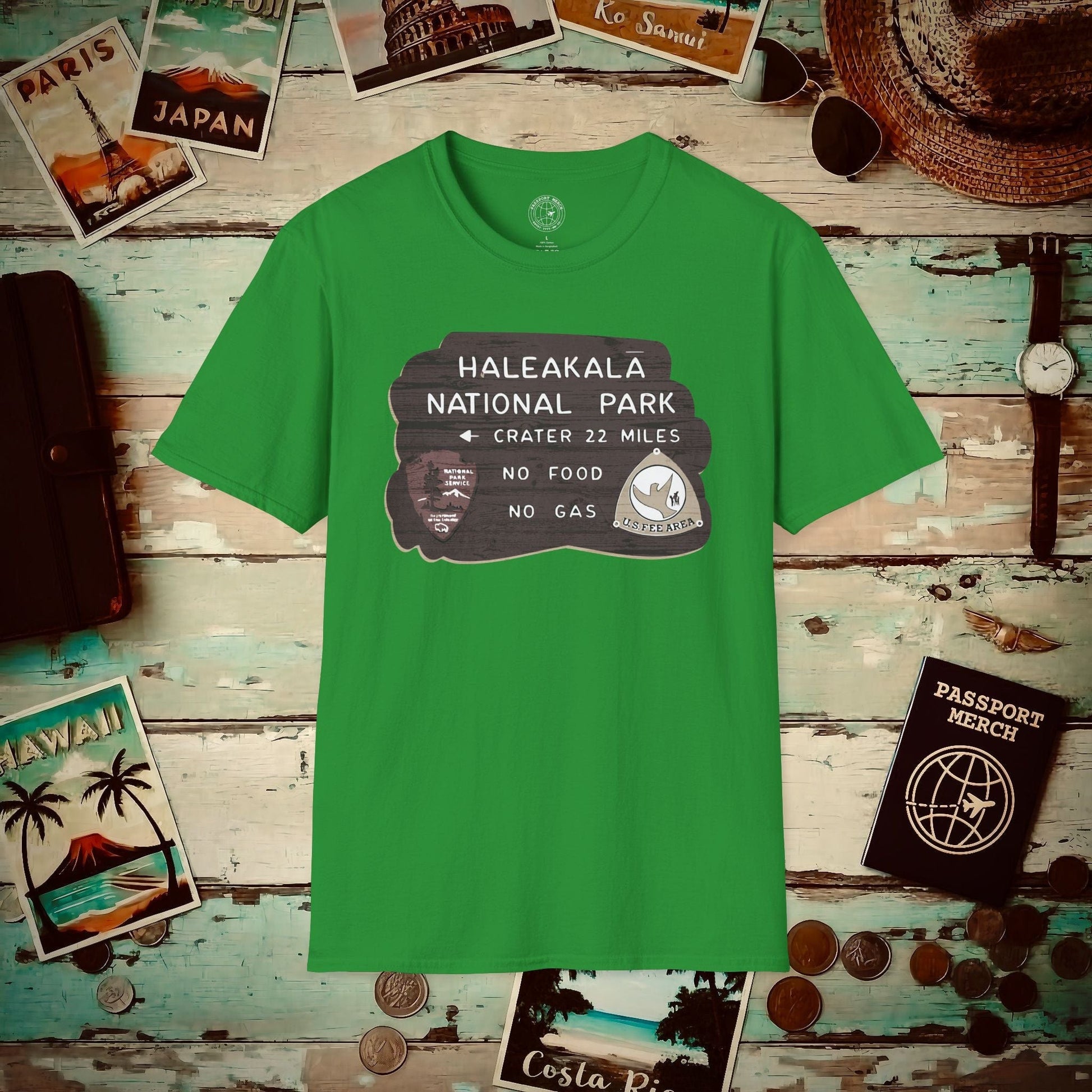 Signs of Wanderlust, Haleakala, Maui, Hawaii T-Shirt Irish Green / S