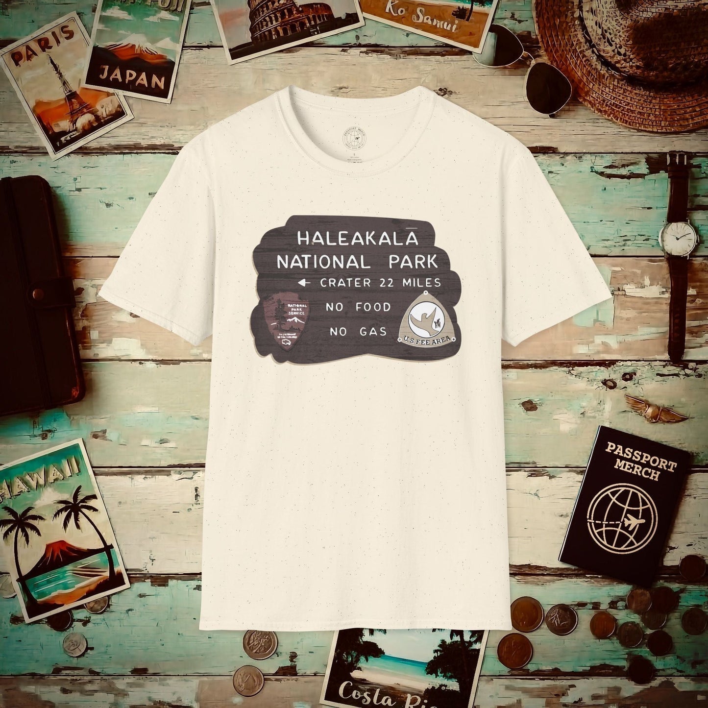 Signs of Wanderlust, Haleakala, Maui, Hawaii T-Shirt Natural / S