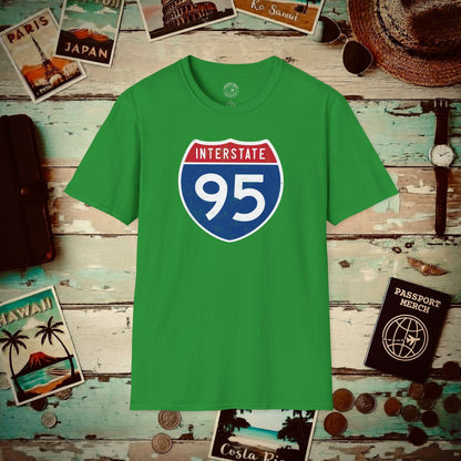 Signs of Wanderlust, Interstate 95, USA T-Shirt Irish Green / S