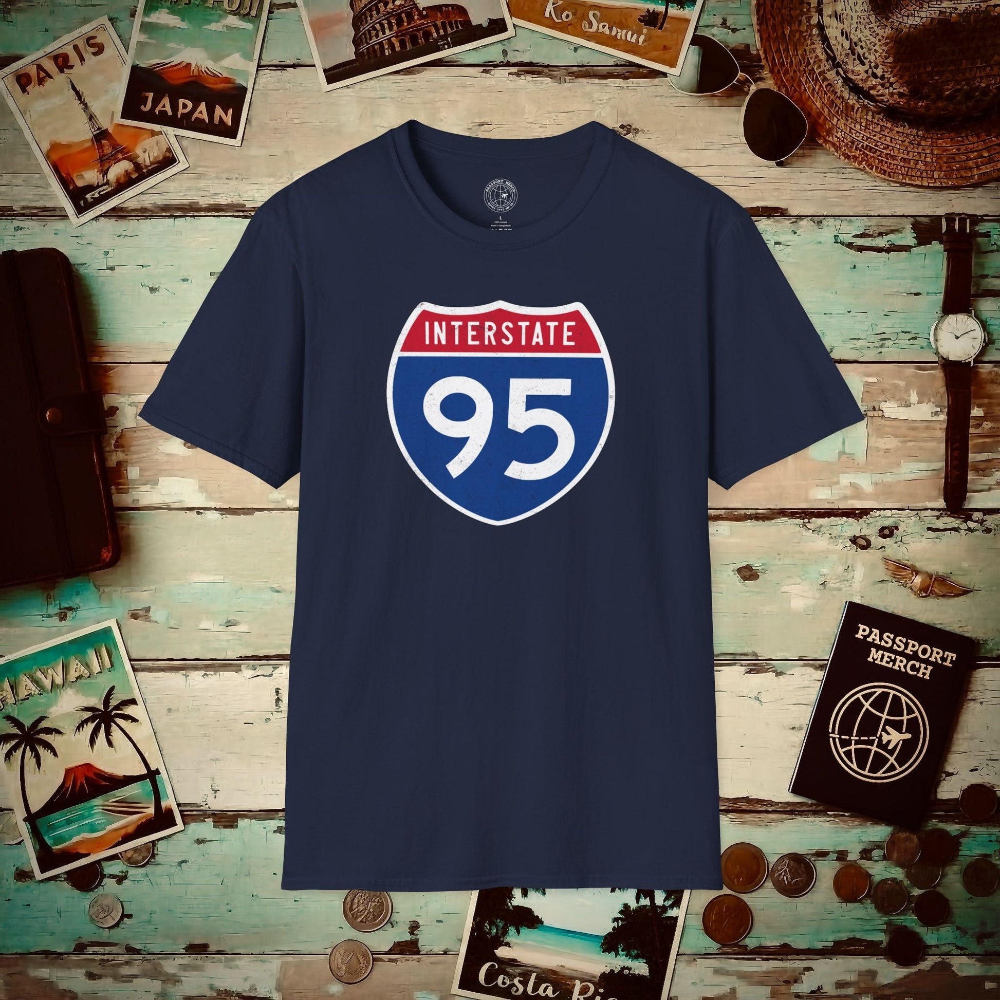 Signs of Wanderlust, Interstate 95, USA T-Shirt Navy / S
