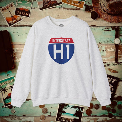 Signs of Wanderlust, Interstate H1, Hawaii Crewneck Ash / S