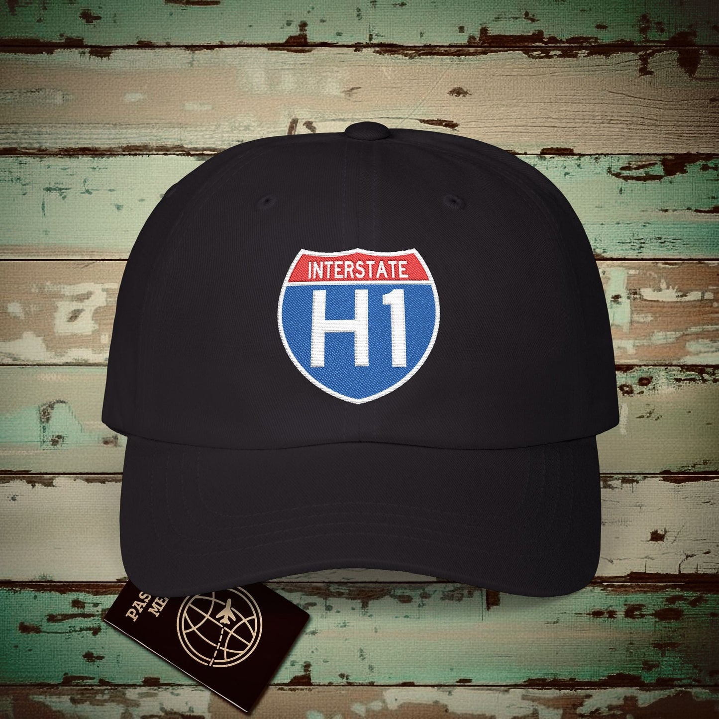 Signs of Wanderlust, Interstate H1, Hawaii Embroidered Hat Black / One size