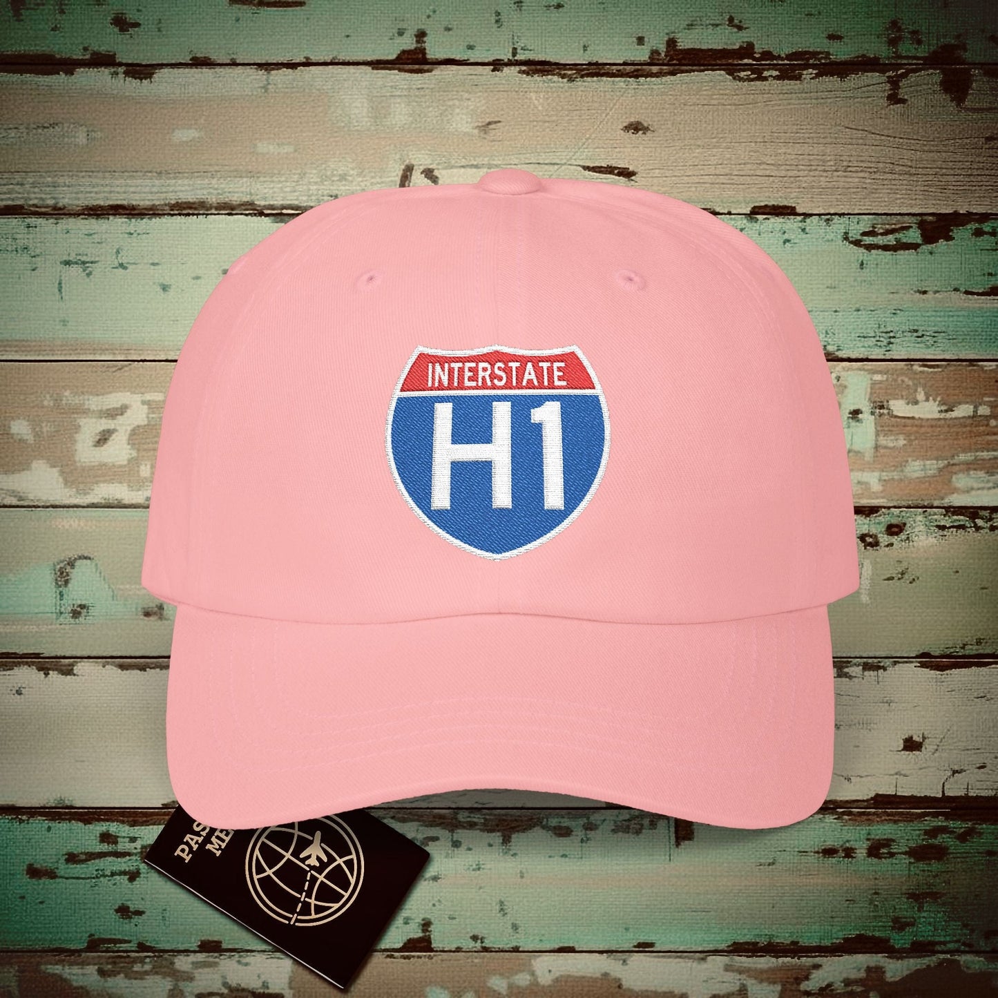 Signs of Wanderlust, Interstate H1, Hawaii Embroidered Hat Pink / One size