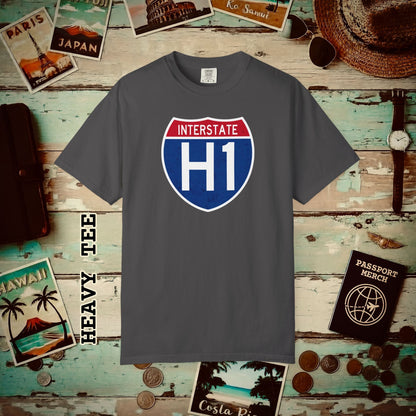 Signs of Wanderlust, Interstate H1, Hawaii Heavy Tee Graphite / S